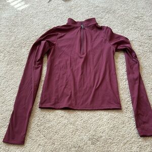 Balance Athletica maroon long crop pullover